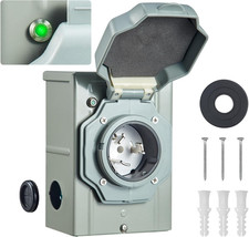 50 Amp Generator Power Inlet Box, NEMA SS2-50P for 3 Prong Generator Cord, 125/2