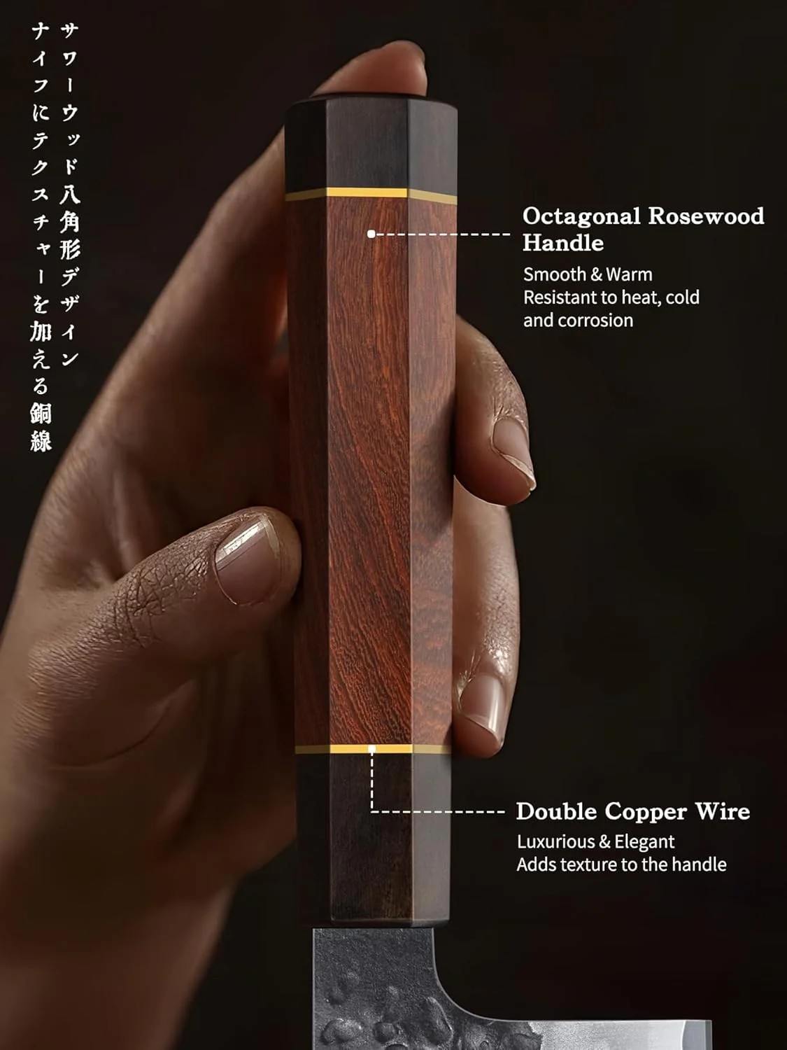 HOSHANHO 7 Inch Nakiri Knife Japanese VG10 Hand Forged Asian Chopping Chef Knife