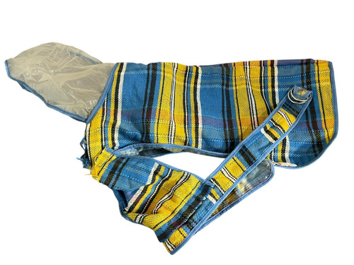 Vintage "CITY SLICKER" Dog Plaid Raincoat w/ Hood