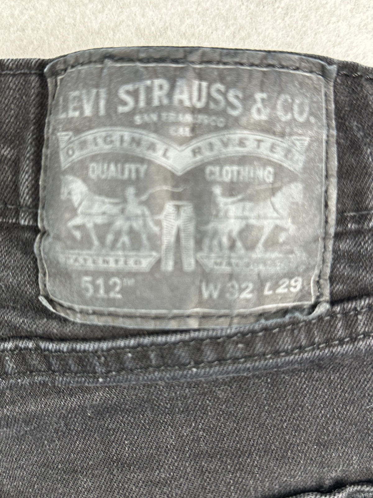 Levi's 512 Jeans Mens 32x29 Black Slim Taper Stretch Denim Pants Dark Wash thumbnail 5
