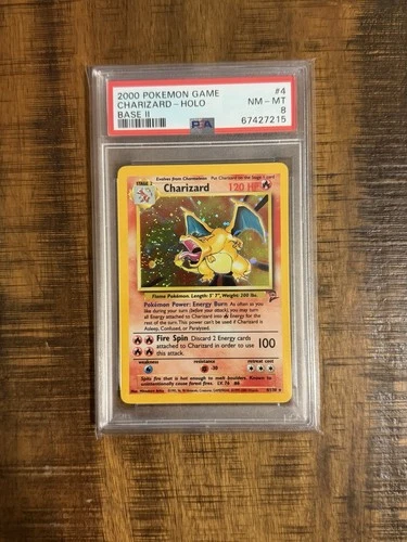 2000 POKÉMON GAME BASE SET 2 CHARIZARD HOLO #4 NM MT 4/130 PSA 8 NINTENDO RARE