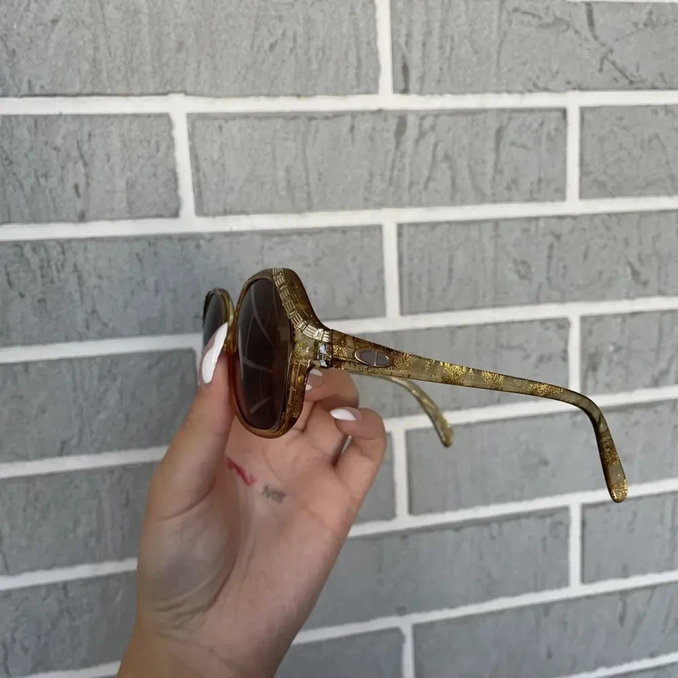 Vintage 70s Christian Dior sunglasses gold - Image 2 of 4