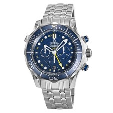 New Omega Seamaster Diver 300M GMT Blue Dial Men's Watch 212.30.44.52.03.001