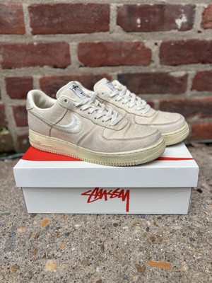 Nike Air Force 1 Low x Stussy Fossil Beige Size 10.5 Great Condition