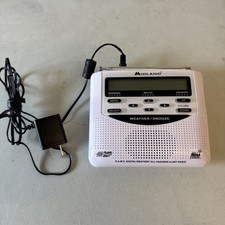 Midland White WR120EZ NOAA Emergency Weather Alert Radio Alarm Clock W/ Charger