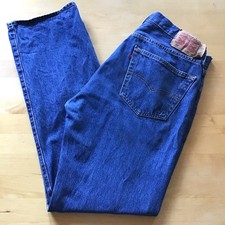 Levis 501 Jeans Mens 36x34 Straight Leg Button Fly Blue