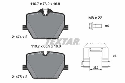 Bremsbelagsatz Scheibenbremse Q+ TEXTAR 2147401 für BMW 3er G20 G80 G28 Touring