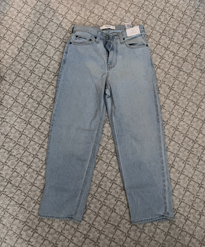 PacSun Women's Blue Light Wash Straight Leg Denim Jeans 5-Pocket Cotton