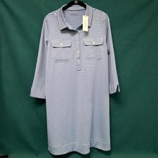 NWT Vineyard Vines UPF Blue Striped Margo Shirt Dress Women's Sz L