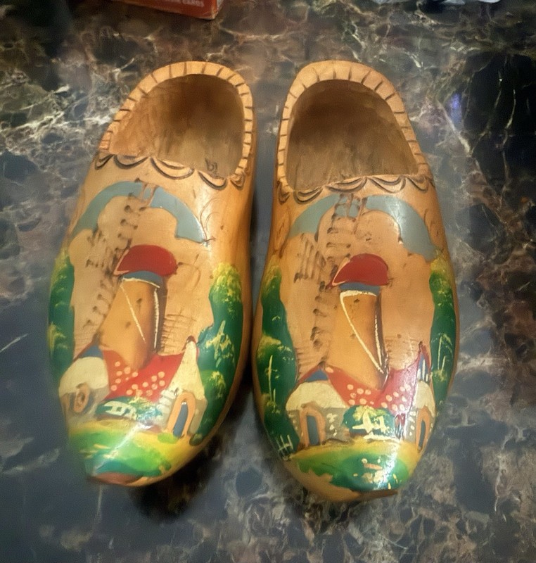 Dutch Wooden Shoes Size Handcrafted Hand painted Collectible Gift Decor