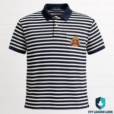 Polo Ralph Lauren Navy White Stripe Crest Polo Shirt Mens XL