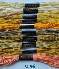 Stickgarn Spaltgarn 10 Docken Döckchen Sticken Garn Nähen U46 senf khaki beige