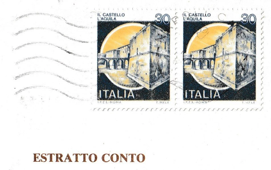 NAPOLI 1991 ESTRATTO CONTO EDITORI Coppia 30 Lire CASTELLI x Treviso 13.6.91 - Immagine 2 di 3