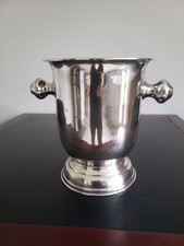 Vintage Silber Sektk&uuml;hler 2 Kn&auml;ufe Champagner-Weink&uuml;hler Eisk&uuml;bel 1140 Gr -1,2Kg