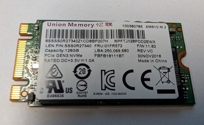 128GB M.2 NVMe PCie Gen3 SSD Solid State Drive 2242