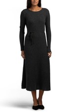ELIE TAHARI 100% Cashmere Belted Sweater Dress | Chalkboard Heather XL NWT