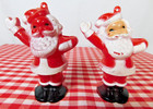 Vintage Santa Plastic Ornament Lollypop Holder Set of 2 — photo 1