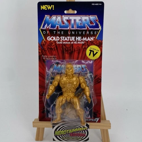 SUPER7 MOTU MASTERS OF UNIVERSE VINTAGE COLLECTION GOLD STATUE HE-MAN FIGURE