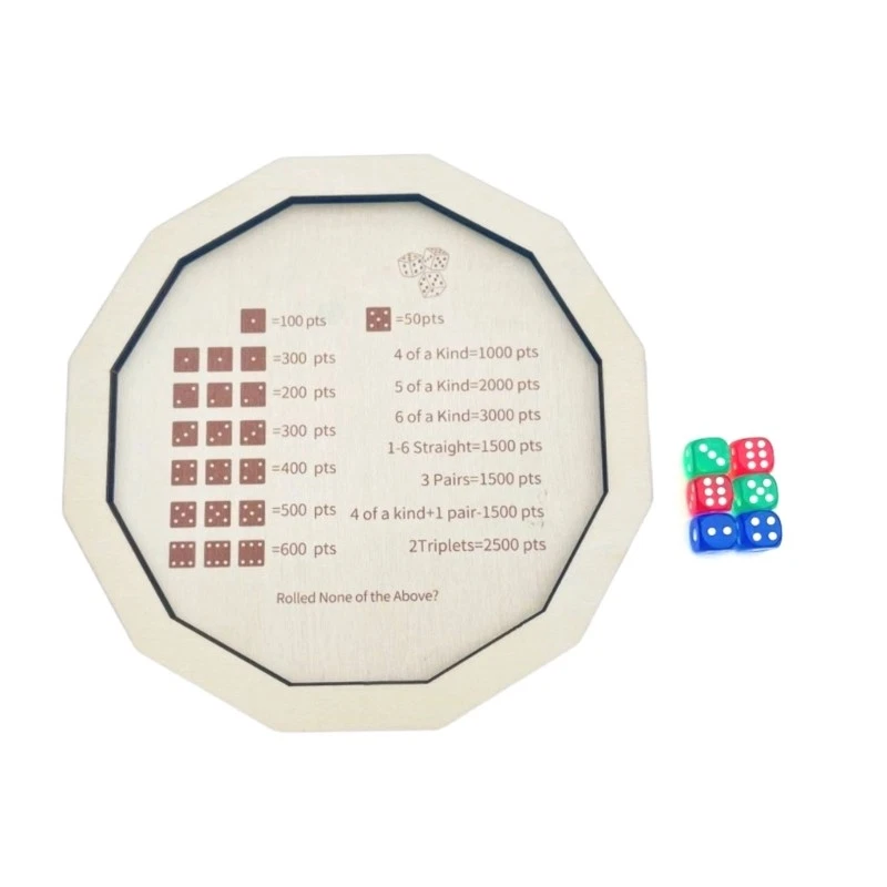Portable Wooden Play Tray Family Dices Game for Board Activity Enthusiasts - Image 2 of 4
