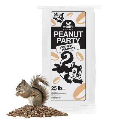 Wildlife Elements Shelled Peanuts for Birds, Squirrels, Wild Animal Food, 25lb
