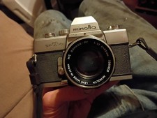 Minolta SR-T 101 35mm Film SLR Camera Black Silver with MC Rokkor-PF Lens