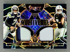 2025 Panini Select #MVJ-GSH Geno Smith MULTIVERSE DUAL PATCH BLACK PRIZM 1/1
