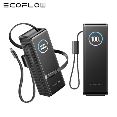 EcoFlow RAPID Powerbank 25000mAh Tragbares Ladegerät 100W integriertes Ladekabel