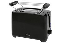 Toaster 2 Scheiben Schwarz Auftaufunktion BröTchenaufsatz KrüMelschublade