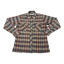 VTG Northwest Territory Flannel Shacket Mens Medium Brown Plaid Quilted Lined