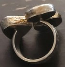 Tri Color Stone 925 Gold Plated Ring With  Inscribed Stone Size  — photo 7