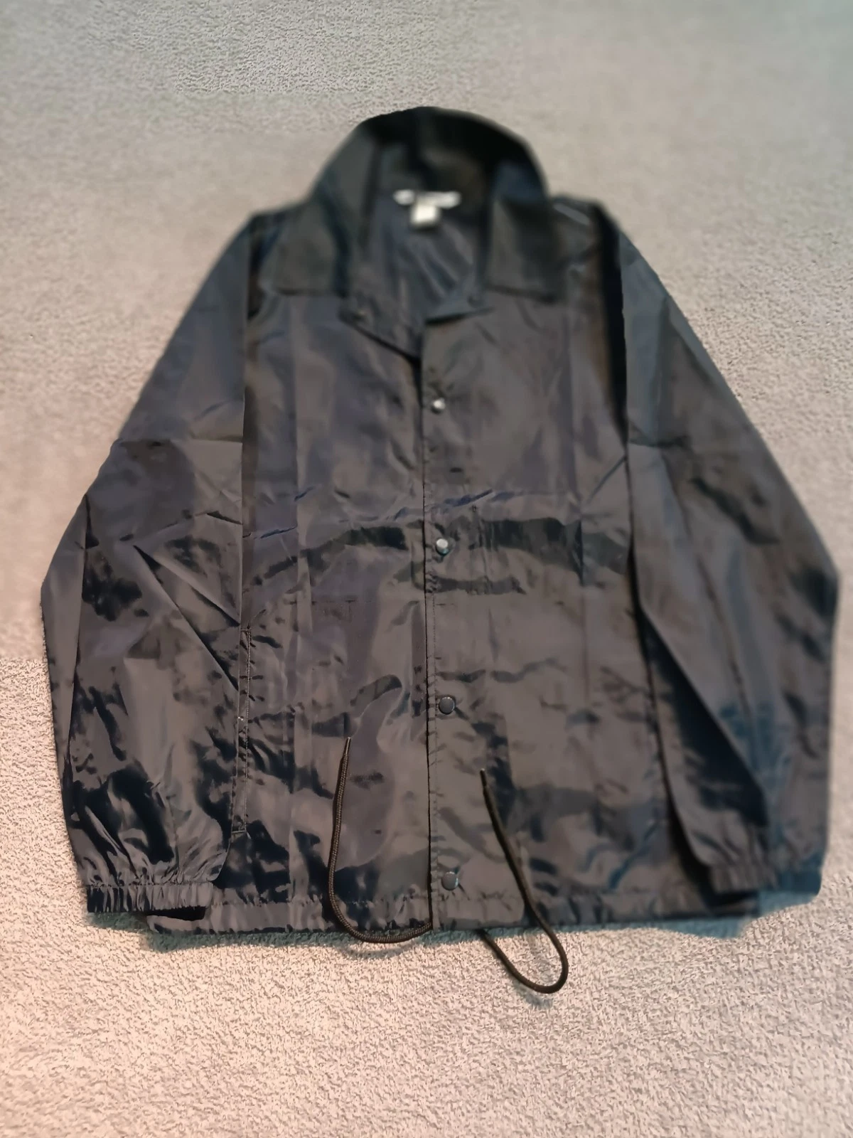 NWOT Team 365 Coaches Jacket Men L Black Golf Windbreaker Snap Drawcord Hem