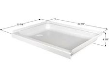 Icon 15237 Shower Pan SP2432LH-PW Left Hand Drain - Polar White