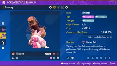Pokemon Scarlet and Violet PSV - Shiny 6IV Tinkaton