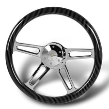 Universal 18 Inch Steering Wheel 5 Bolt Vintage Polished Aluminum Chrome Horn Universal 18 Inch Steering Wheel 5 Bolt Vintage Polished Aluminum Chrome Horn