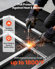 Welding Blanket 6x8FT, 1800 F Heat Resistant Fireproof Fiberglass Insulation Mat