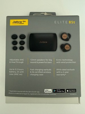 Jabra - Elite 85t True Wireless Active Noise Cancelling Earbuds / Copper Black