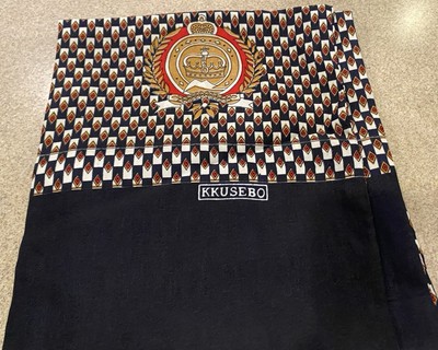 Vintage Kkusebo Man's Scarf Double Sided Blue Red Yellow White Nice!!!!