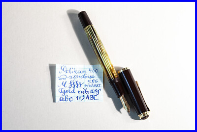 PELIKAN 400 Fountain Pen in TORTOISE STRIPED BROWN with MEDIUM 14c