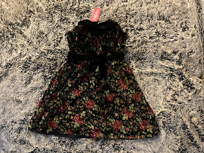 NWT VINTAGE GYMBOREE HOLIDAY TRADITIONS CHRISTMAS FLORAL VELVET DRESS NEW 18 24
