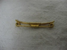 1.75" Wide Vintage Gold Tone TIE COLLAR BAR Men's Accesory ~ Curled Ends! ~