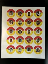Puckett, Ripken, Bonds, Gwynn, 1992 Vincentown Buttons, Uncut Sheet, MT