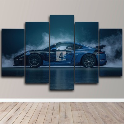 Clubsport Porsche 718 Cayman GT4 RS Racing Car 5 Piece Canvas Wall Art Print Dec