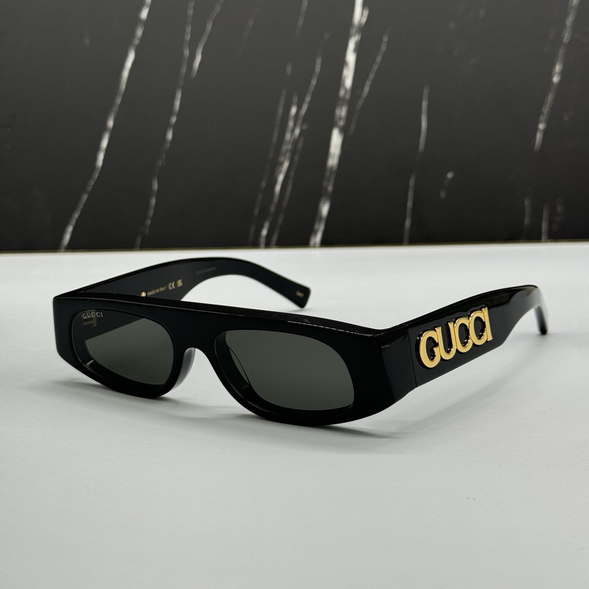 GUCCI 長方形フレムサンクラス GG1771SGUCCILIDO001 NERO NEW GUCCI GG1771S 001 GEOMETRIC BLACK GREY WOMEN SUNGLASSES