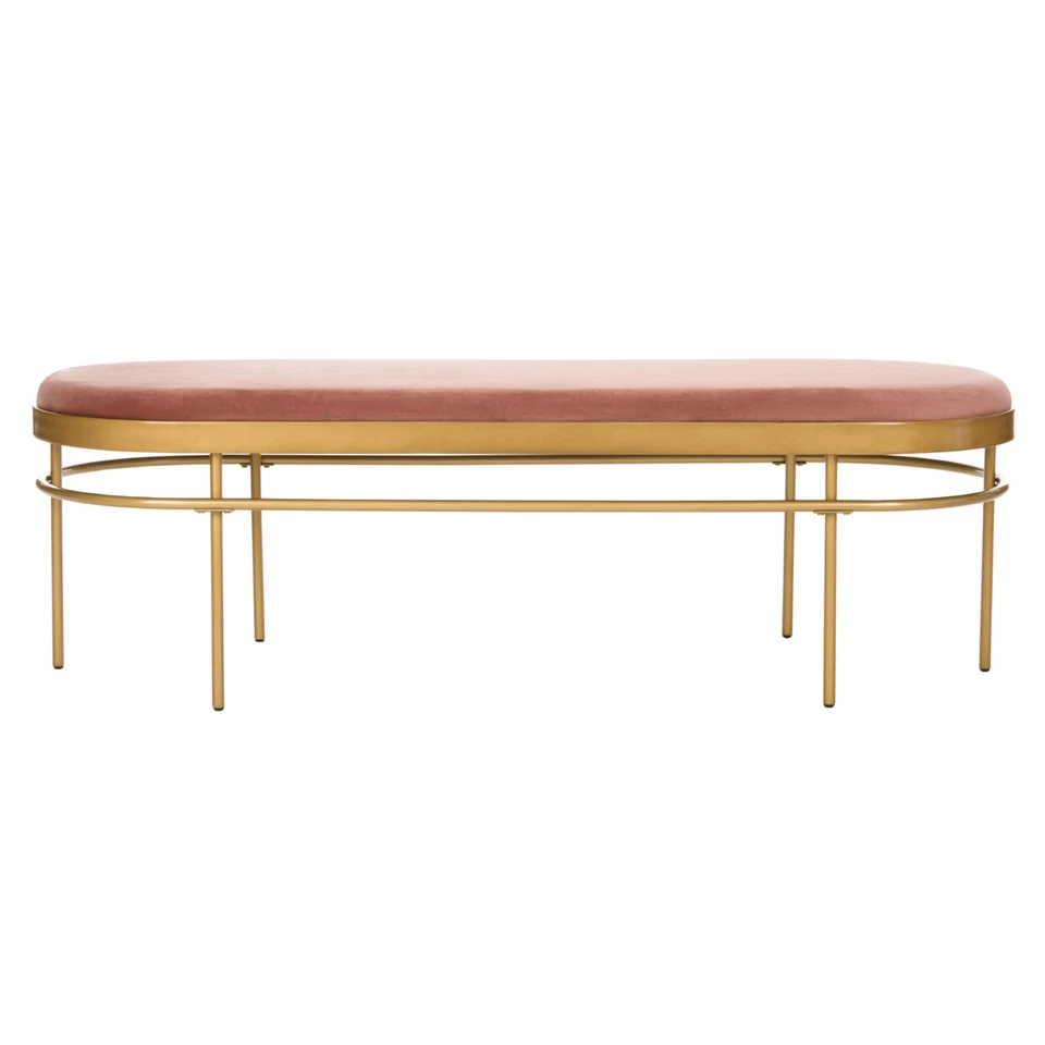 SAFAVIEH Sylva Oval Bench | Dusty Rose / Gold | - Image 2 of 4