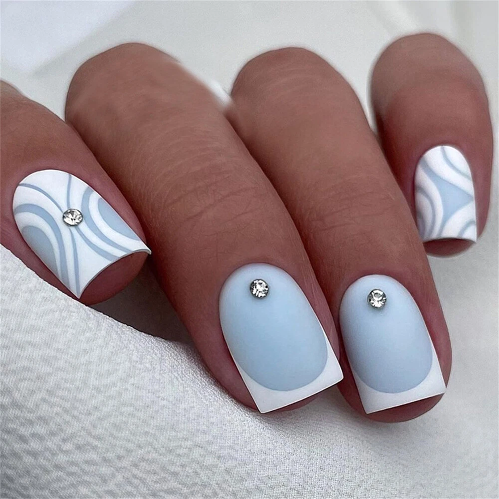Light blue matte nail polish deals