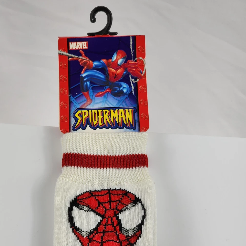 Calcetines Spider-Man Vintage Niños Niños Nuevos con Etiquetas 2003 Marvel Y2K Talla 6-8 1/2 Foto 2 de 4