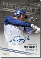 ERIC JAGIELO 2013 Rize Rookie Autograph BLACK Auto EMERGENCE RC #/50