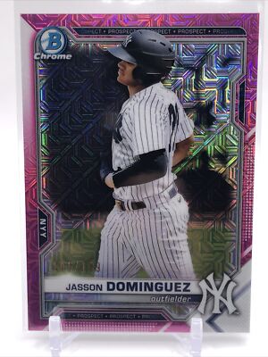 2021 Bowman Chrome JASSON DOMINGUEZ Pink MOJO Refractor #’d 101/199 NY Prospect