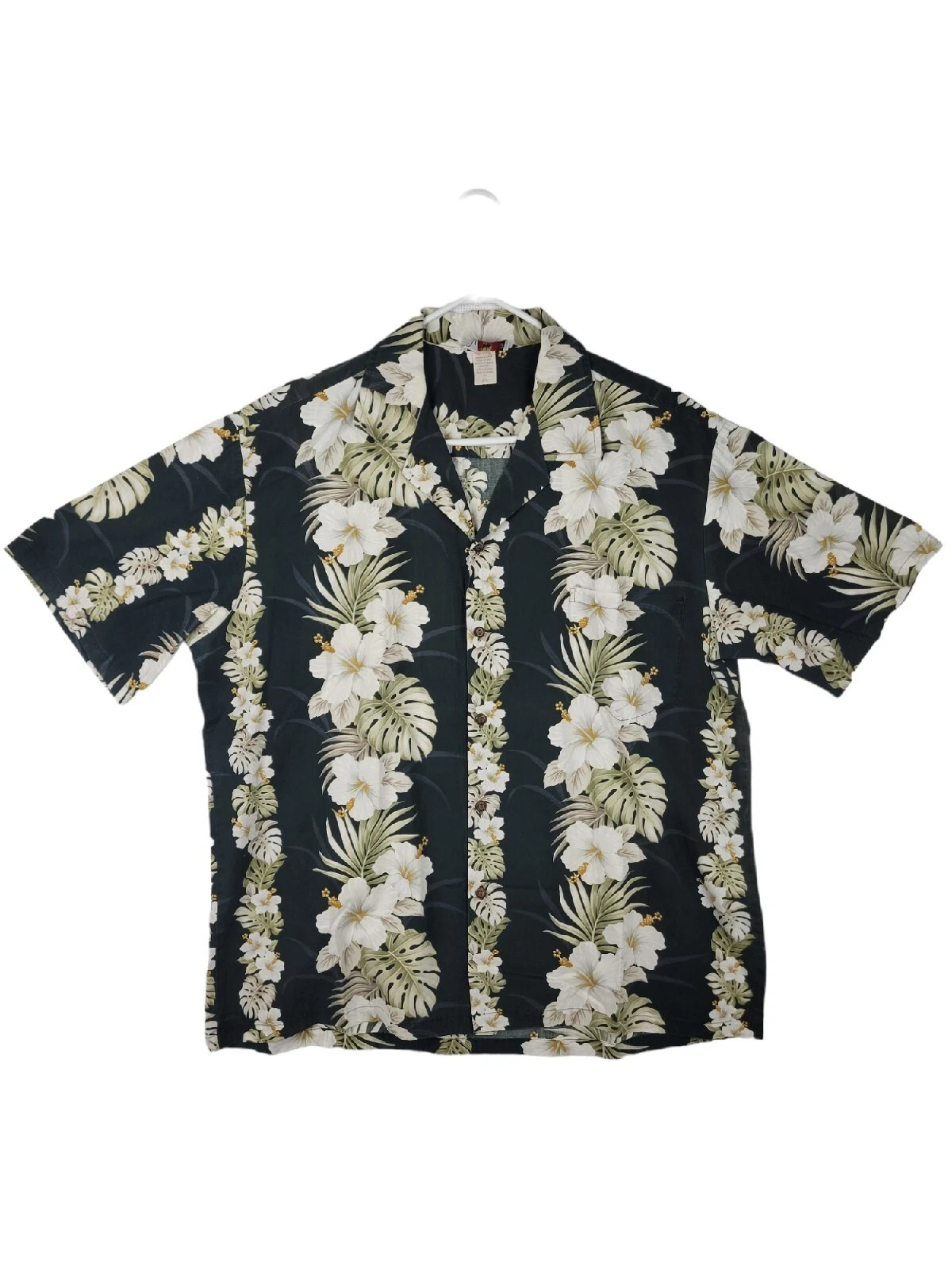 Pacific Legend Floral Hawaiian Beach Hibiscus Shirt Green Size 2XL Button Up