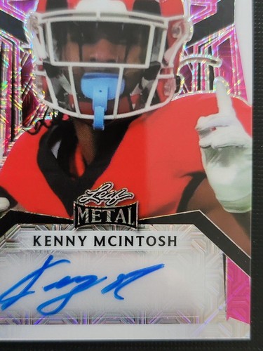 Kenny McIntosh 2023 Leaf Metal 3/3 Mojo Autograph PA-KM1 Football Card - Bild 5 von 10